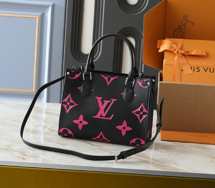 Monogram Empreinte OnTheGo PM Tote In Black And Magenta Pink