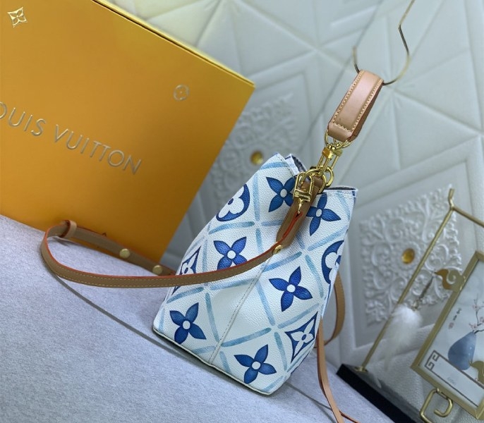 L0vis Vvtt0n LV By The Pool Monogram Tiles Canvas NeoNoe BB Bag In Lagoon Blue
