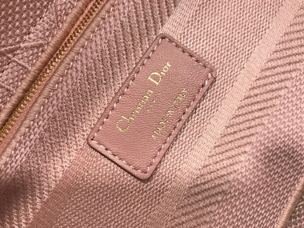 D10r Lady D-Lite Medium Bag Imitation in Pink Cannage Embroidered Canvas