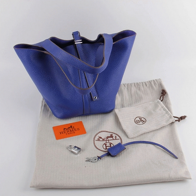 Electric blue imitation AAA H**me5 Picotin Lock handbag