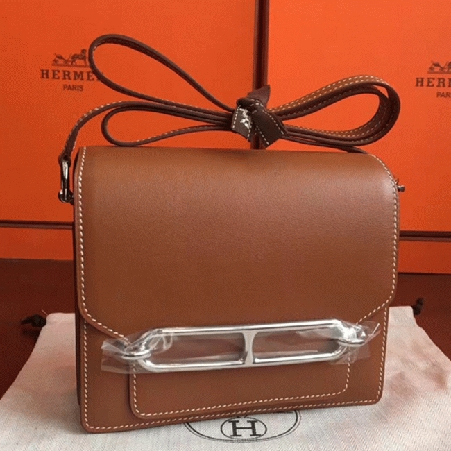 Caramel replica H**me5 Mini Sac Roulis handbag