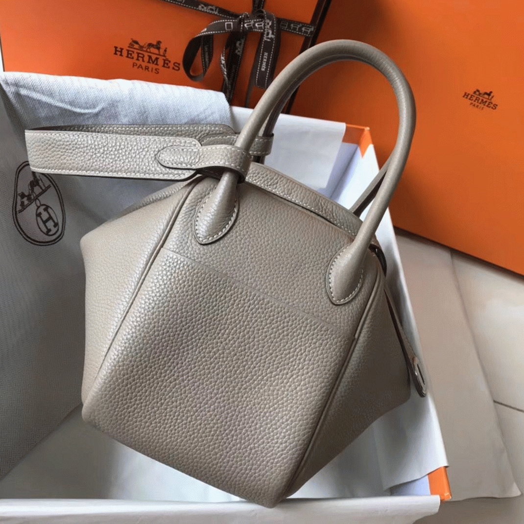 Knockoff H**me5 Lindy bag 26cm in gris tourterelle