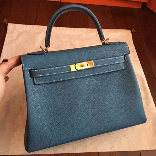 Blue Jean Clemence Replica H**me5 Kelly Retourne 32cm Elegant Purse