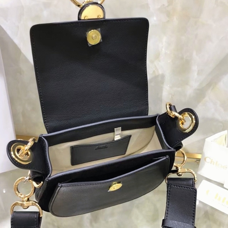 top quality knockoff Ch10e small tess shoulder bag in black calfskin