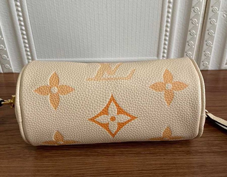 L0vis Vvtt0n Bicolor Monogram Empreinte Papillon BB Bag In Cream And Saffron
