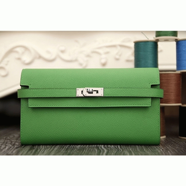 Bamboo designer replica H**me5 Kelly Longue wallet