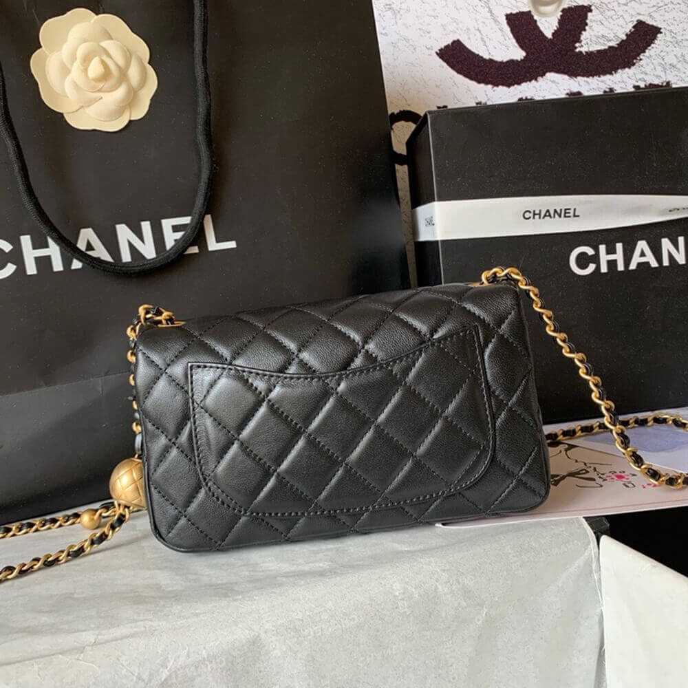 Ch**el Pearl Crush Mini Rectangular Flap