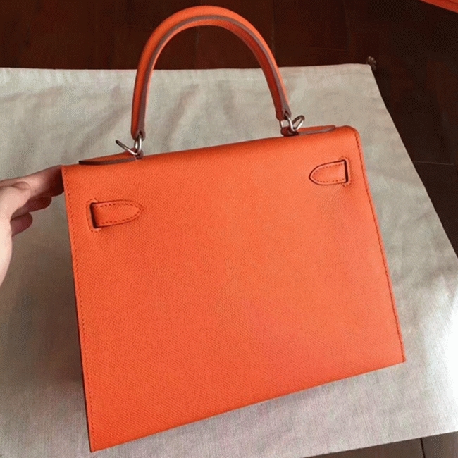 Orange Epsom Replica H**me5 Kelly Sellier 28cm Bright Handbag