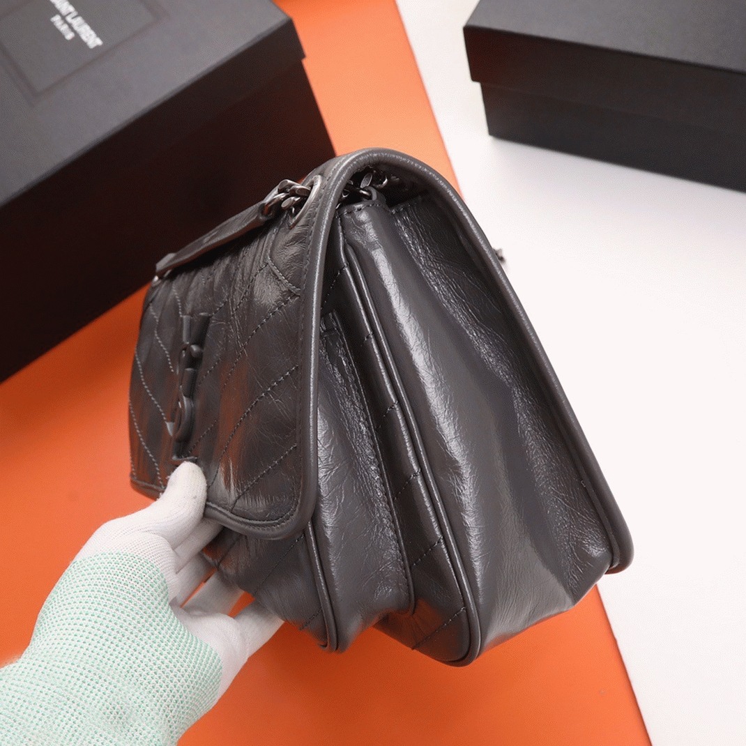 Replica Sa1nt Lau*nt Niki Medium Chain Bag Dark Grey