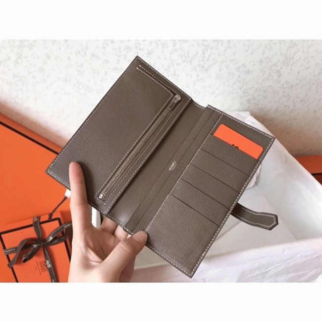 Black Taupe Fake H**me5 Bearn Wallet