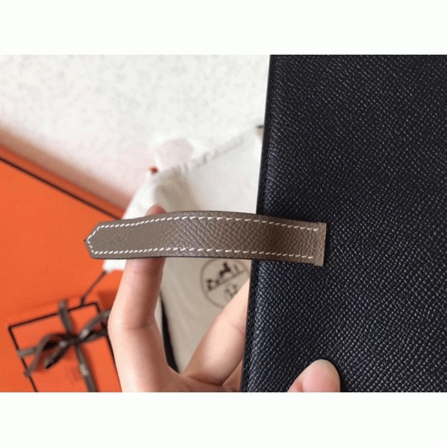 Black Taupe Fake H**me5 Bearn Wallet