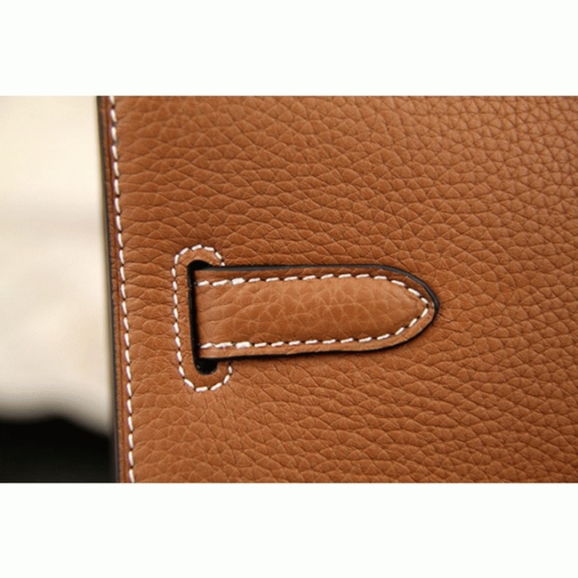 Brown Calf Leather Fake H**me5 Kelly Depeche 38cm Briefcase