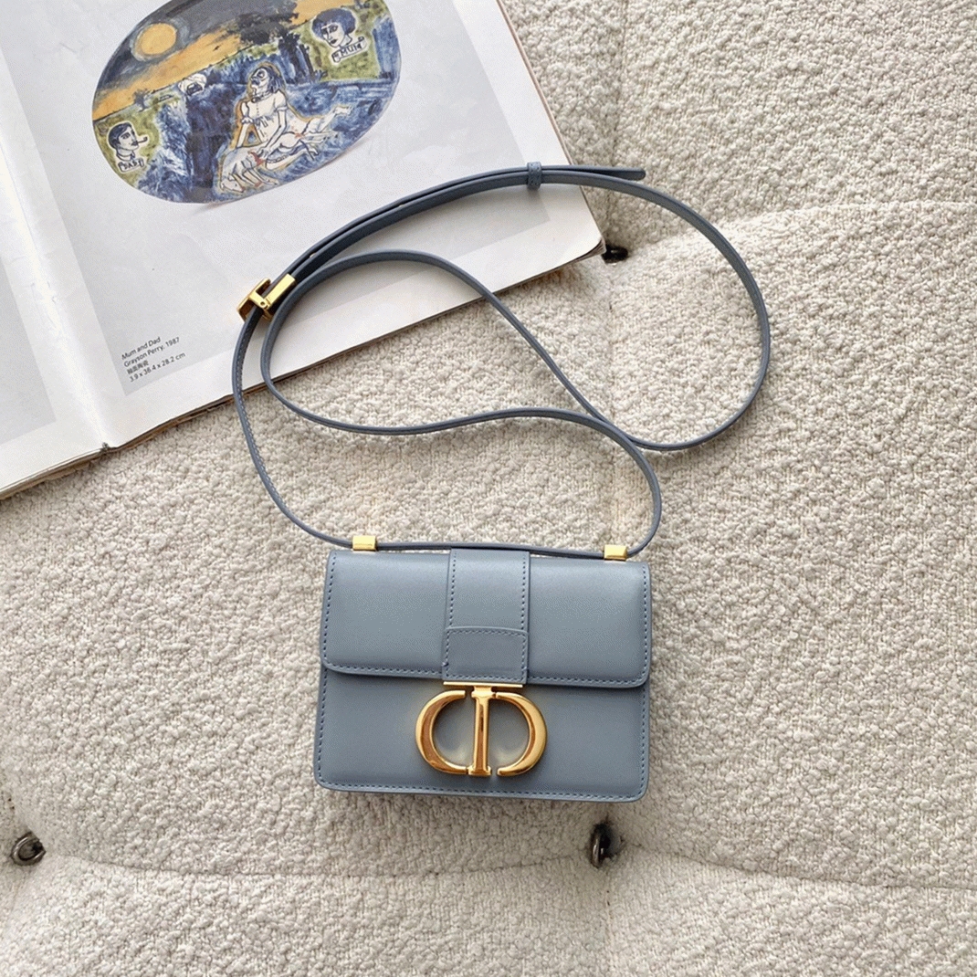 D10r 30 Montaigne Micro Bag Knockoff in Grey Box Calfskin