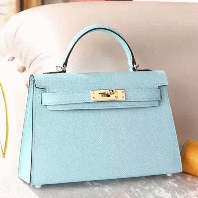 Blue Zephyr Epsom Copy Designer H**me5 Kelly 20cm Handbag