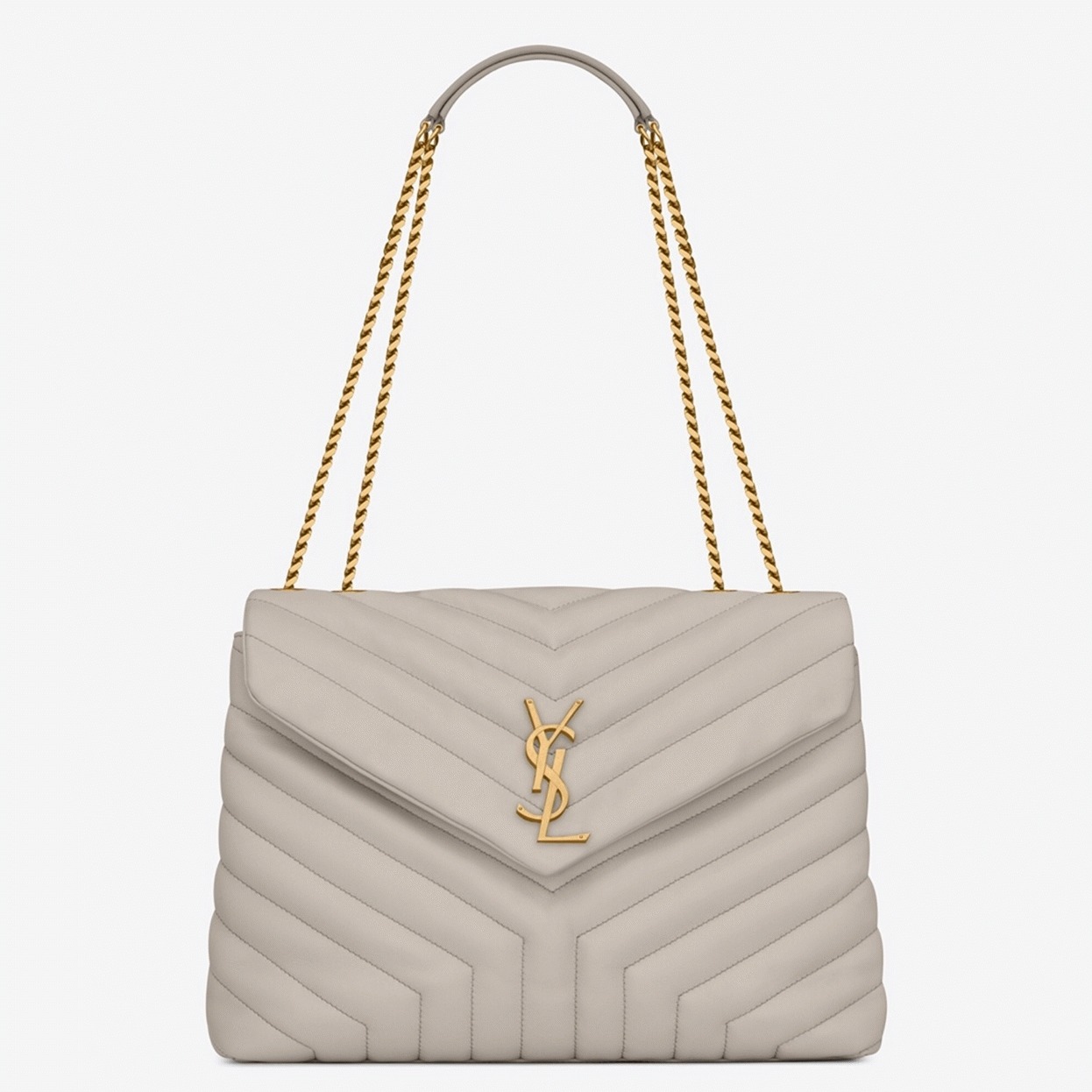 Fake Sa1nt Lau*nt LouLou Medium Chain Bag White