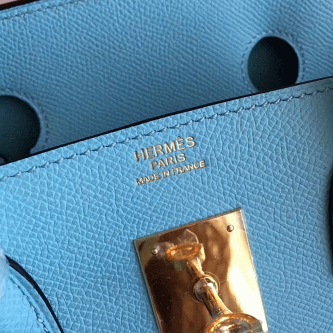 Blue Atoll Color Faux Designer H**me5 Birkin 35cm Handbag