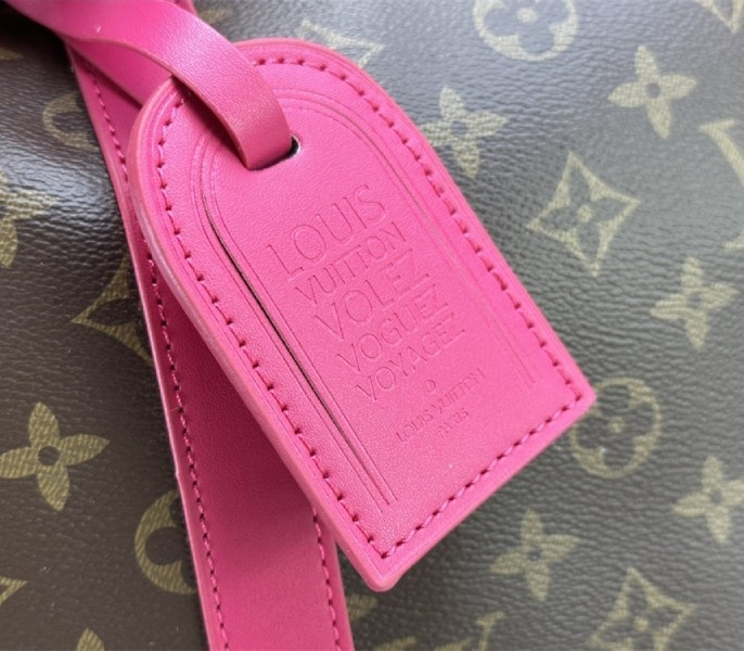 L0vis Vvtt0n Monogram Macassar Canvas Keepall Bandouliere 50 In Pondichery Pink