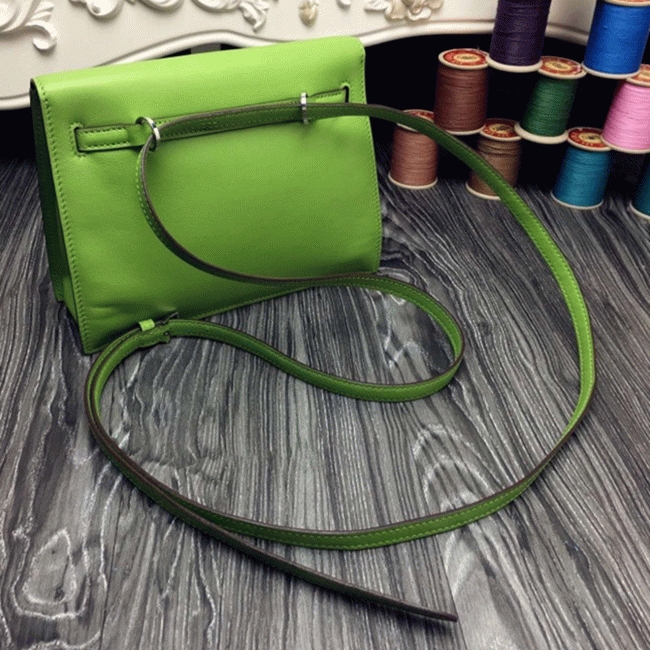 Green Swift Leather Top Replica H**me5 Kelly Danse Convertible Bag