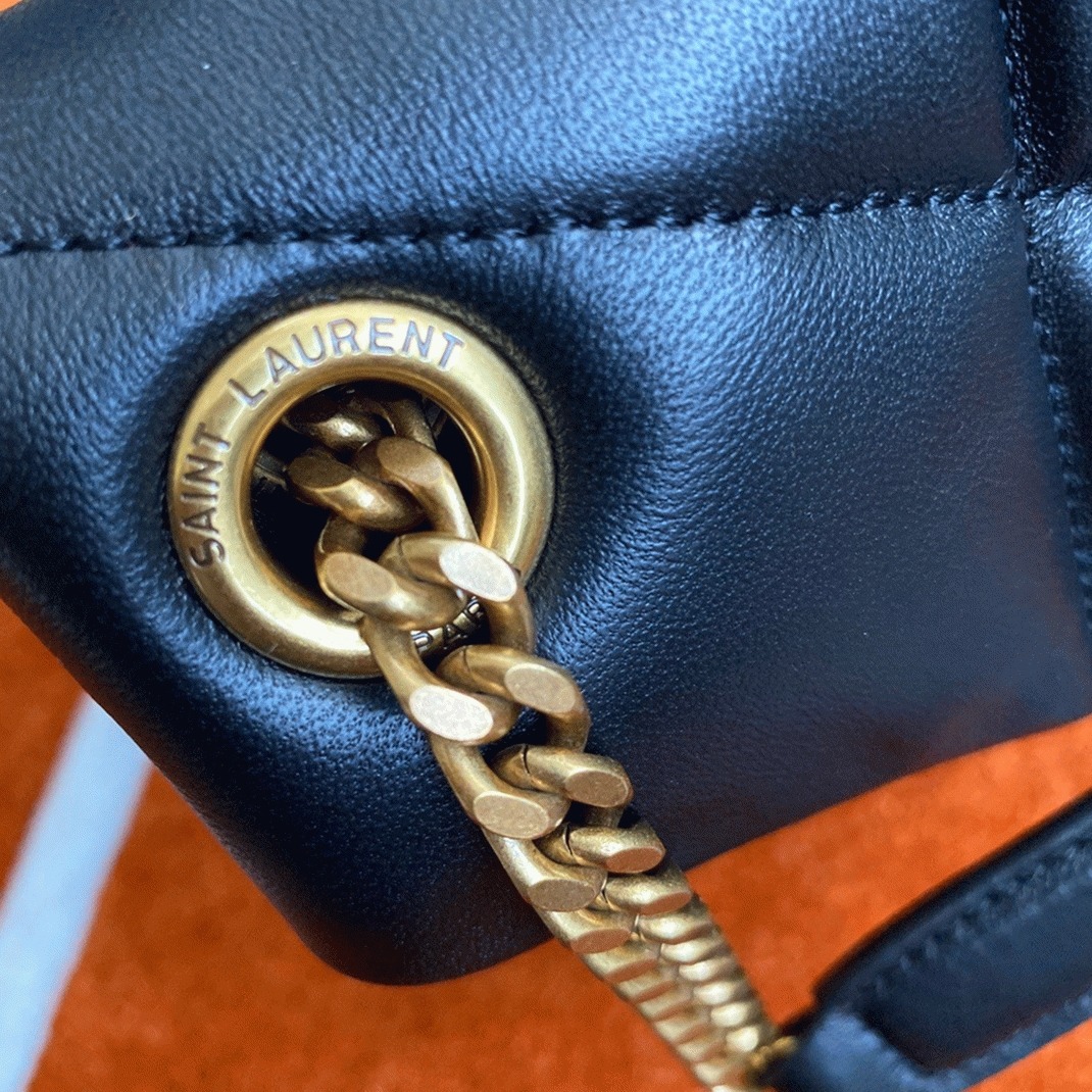 Replica Sa1nt Lau*nt Puffer Small Chain Bag Black Lambskin