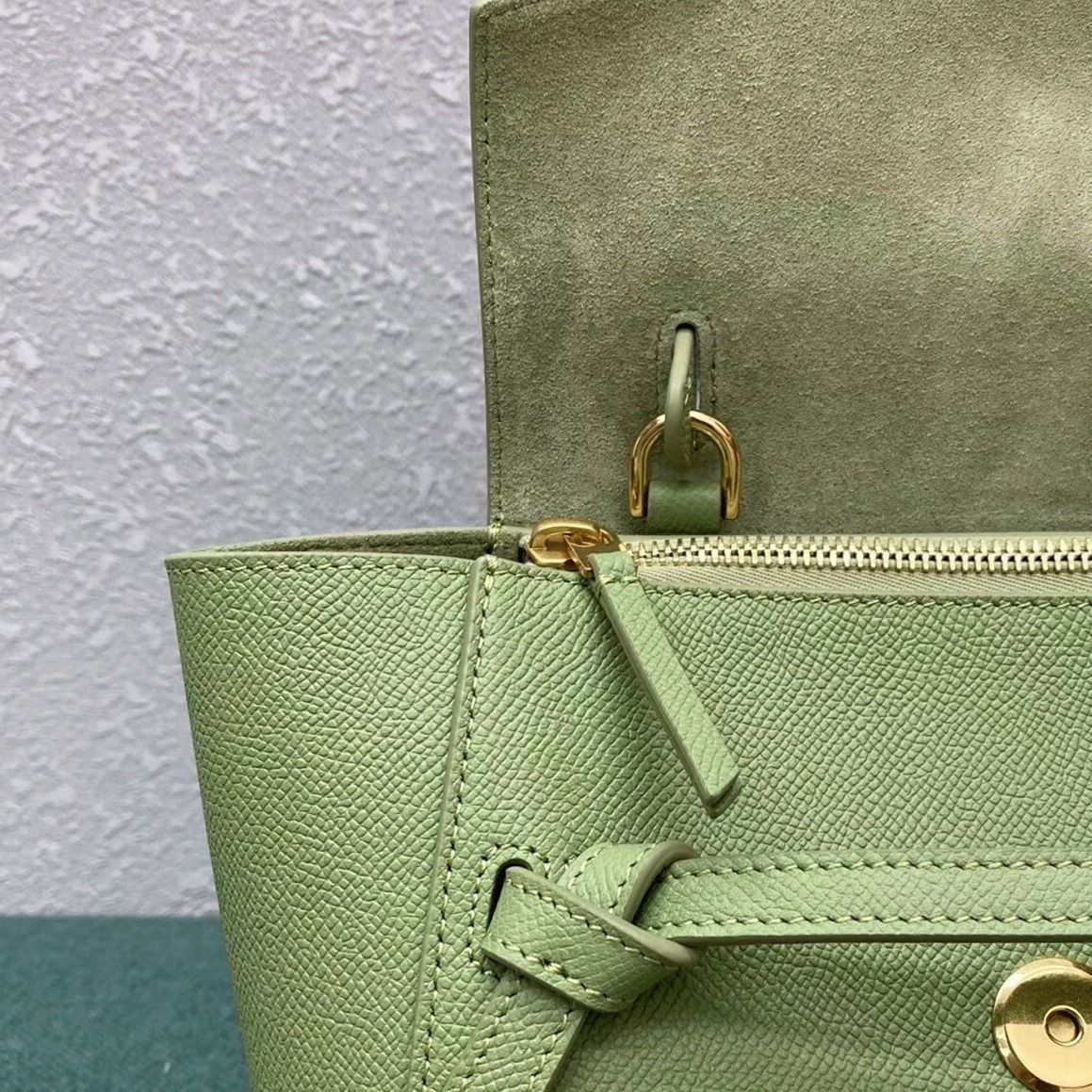 Ce1i*e Belt Nano Bag Fake in Sage