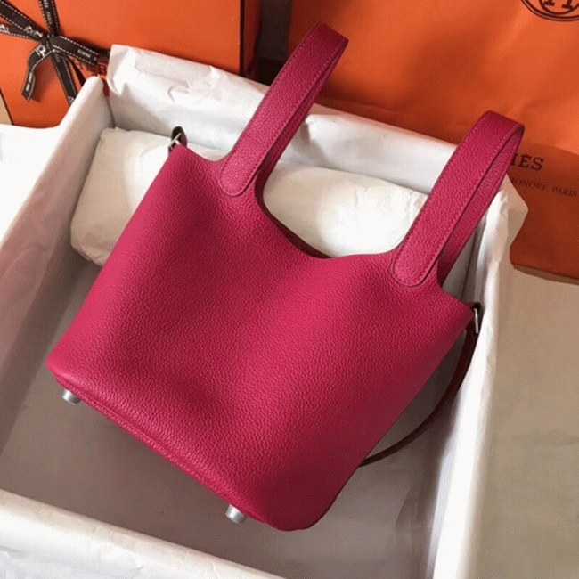 Peach knockoff H**me5 Picotin Lock 22cm handbag