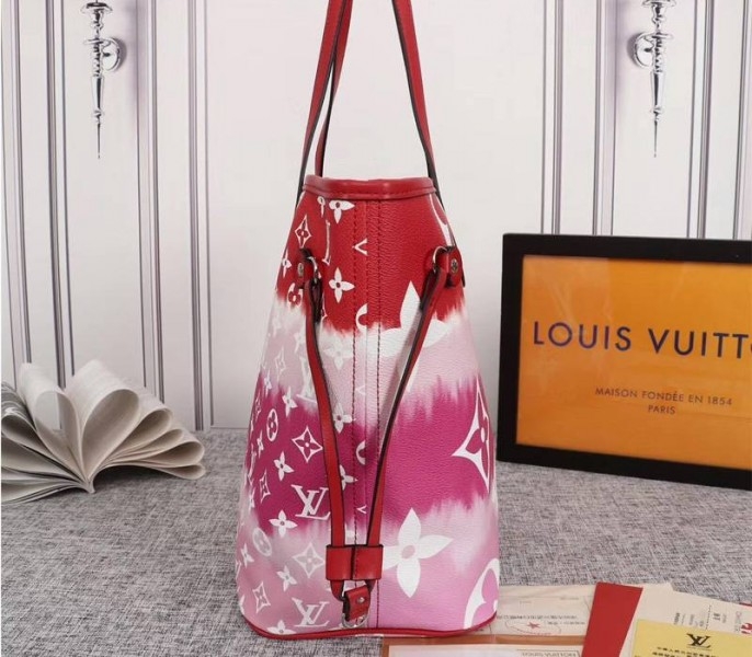 L0vis Vvtt0n Seasonal Escale Neverfull MM Tote In Rouge Red