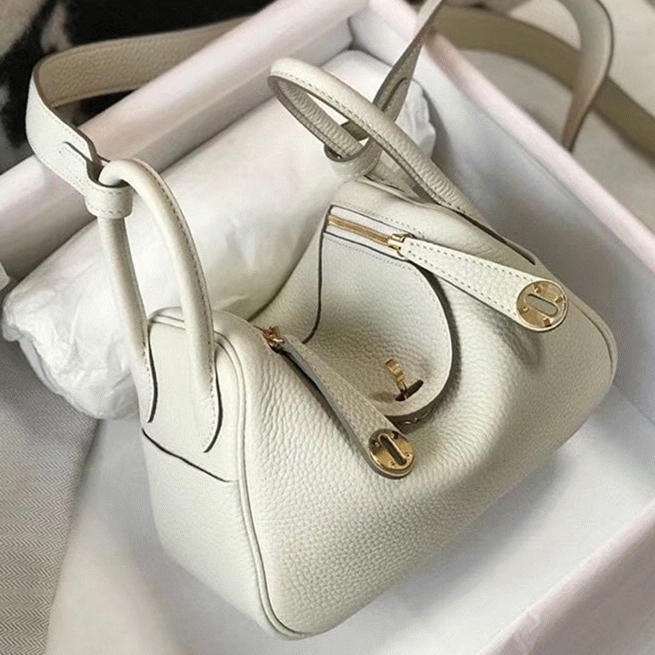 Replica H**me5 Lindy Mini handbag in white clemence leather