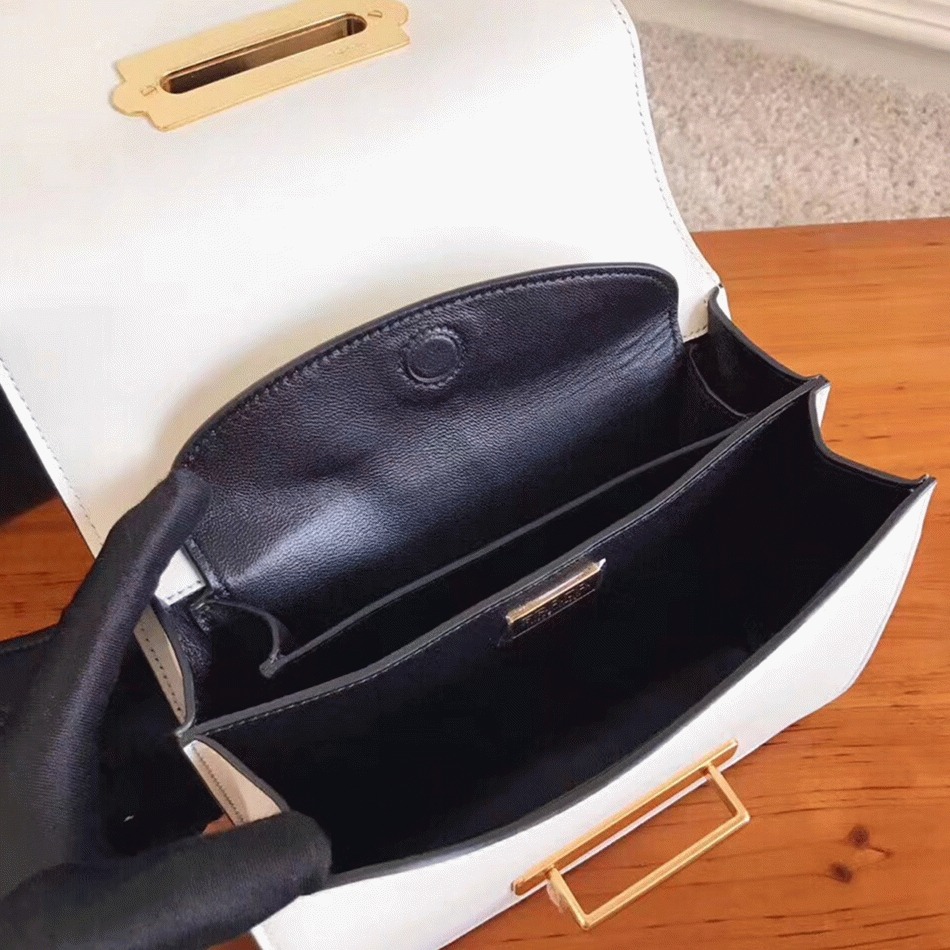 White/Black Pra*a Cahier Shoulder Bag Knockoff