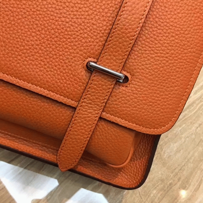 Orange Knockoff H**me5 Steve Messenger Bag