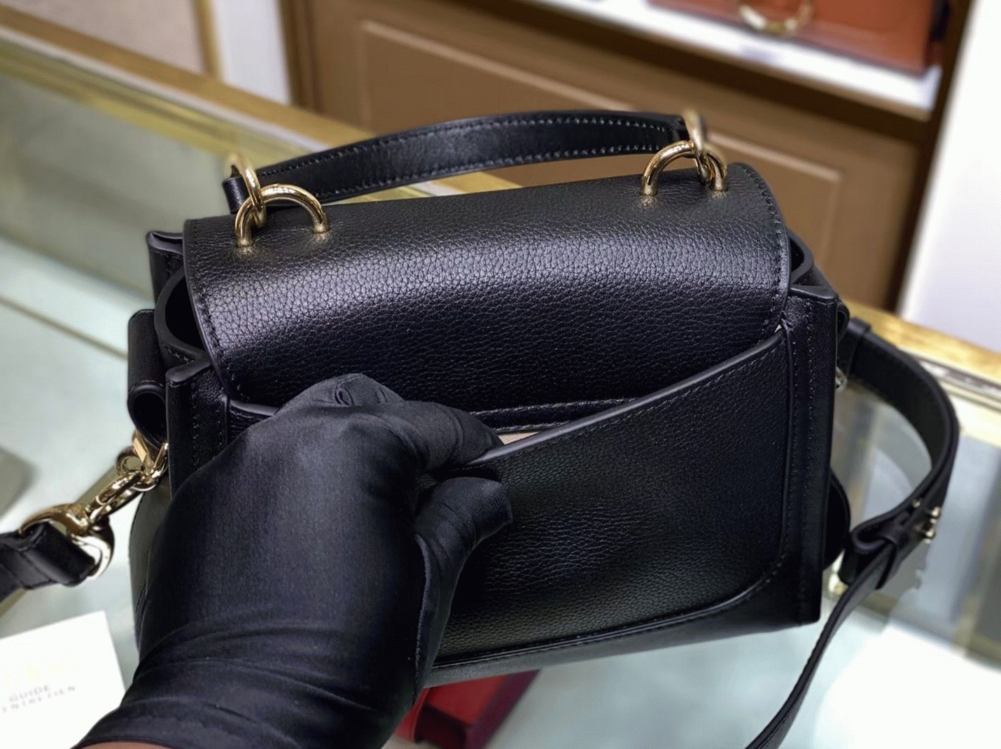 top quality replica Ch10e mini tess day bag in black grained leather