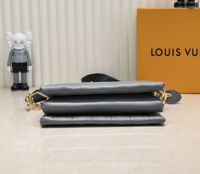 L0vis Vvtt0n Coussin PM Bag In Gray With Jacquard Strap