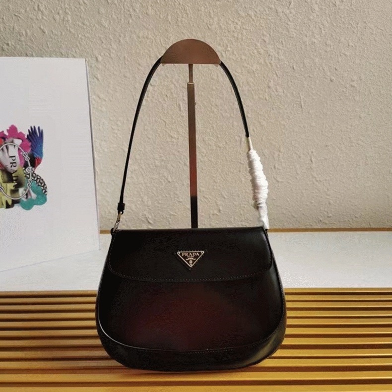 Black Pra*a Cleo Flap Bag Top Replica