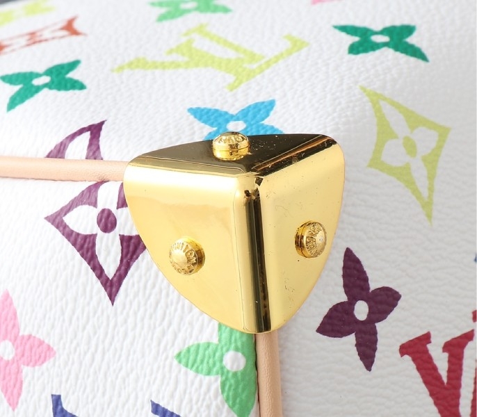 LV X TM Multicolored Speedy Bandouliere 30 In White