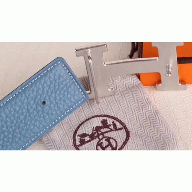 Fake designer H**me5 H belt buckle in blue shade