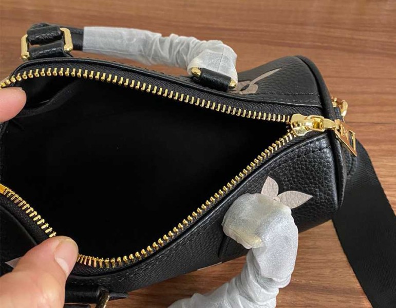 L0vis Vvtt0n Monogram Empreinte Papillon BB Bag In Black And Beige