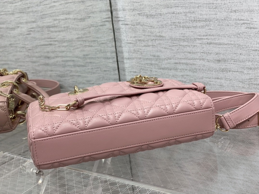 D10r Lady D-Joy Medium Bag Replica in Peony Pink