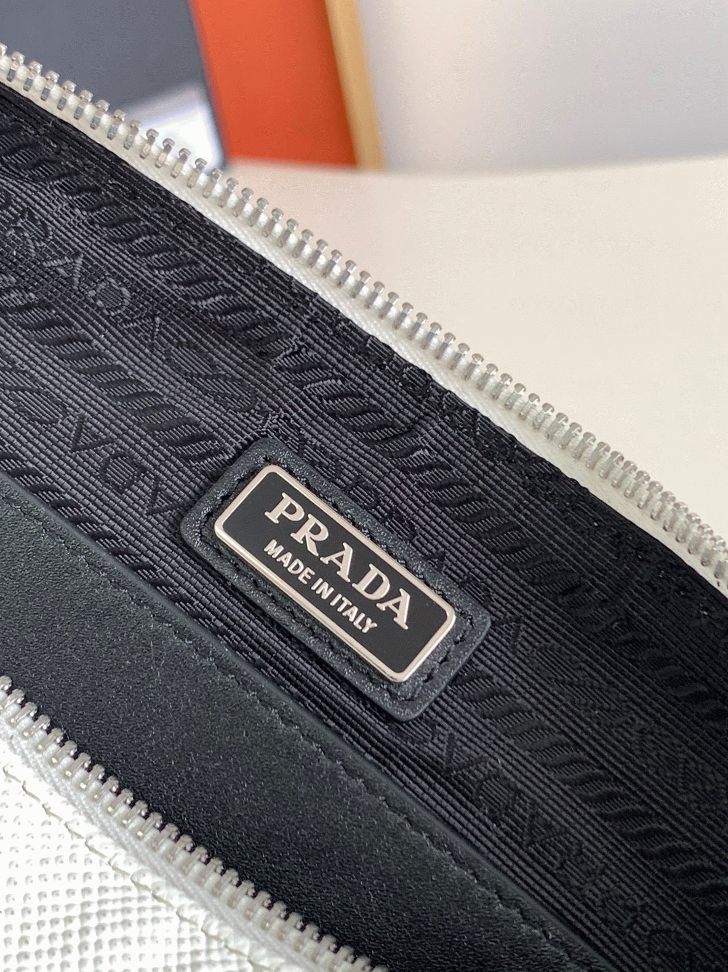 Pra*a Triangle Shoulder Bag Fake in White