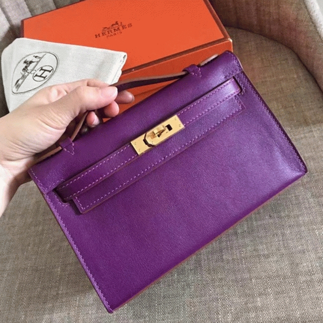 Cyclamen Swift Fake H**me5 Kelly Pochette Feminine Clutch