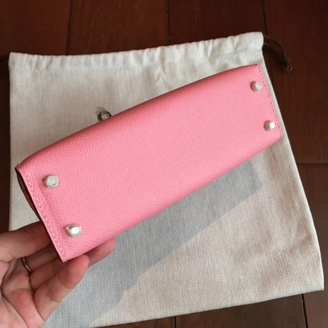 Rose Confetti Epsom Budget Knockoff H**me5 Kelly 20cm Purse