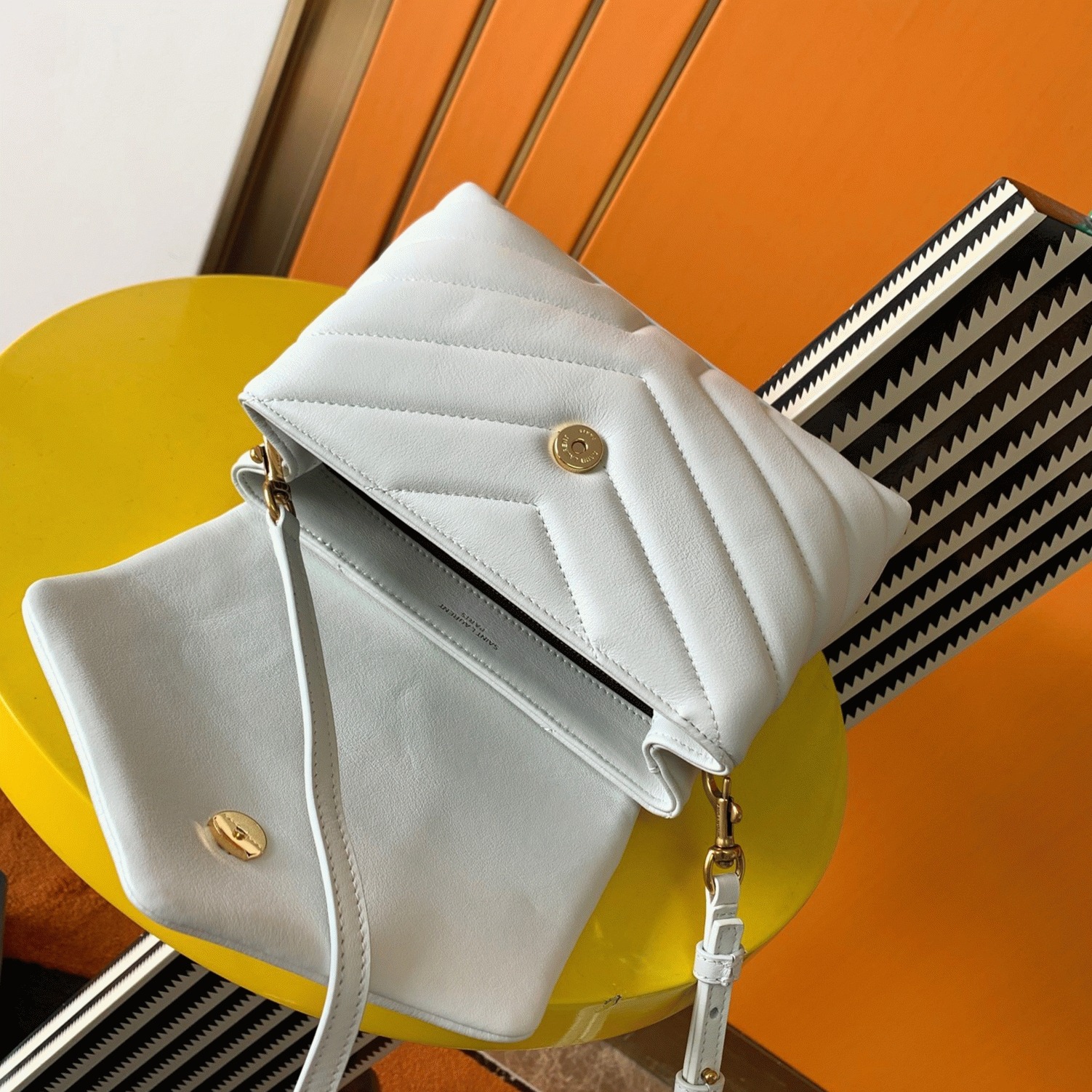 Fake Sa1nt Lau*nt LouLou Toy Strap Bag White