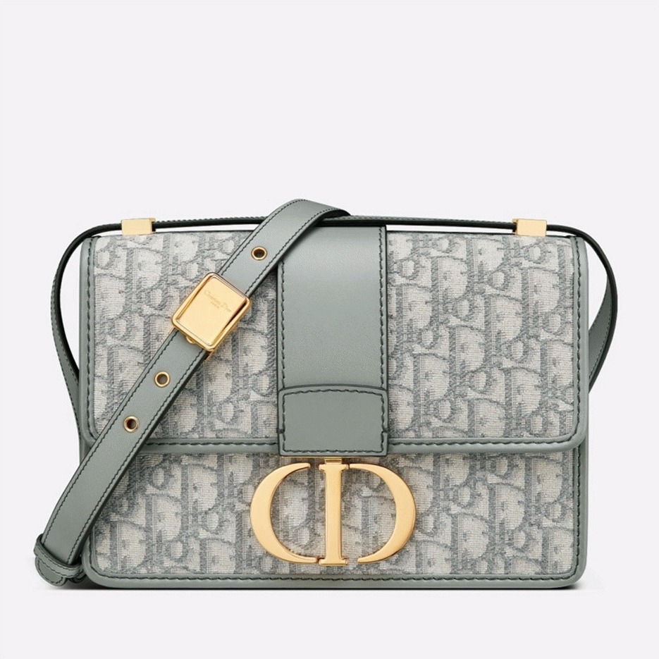 D10r 30 Montaigne Medium Bag Fake in Grey D10r Oblique Jacquard