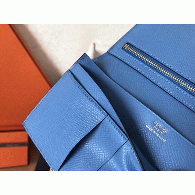 Blue Jean Epsom Replica H**me5 Bearn Wallet