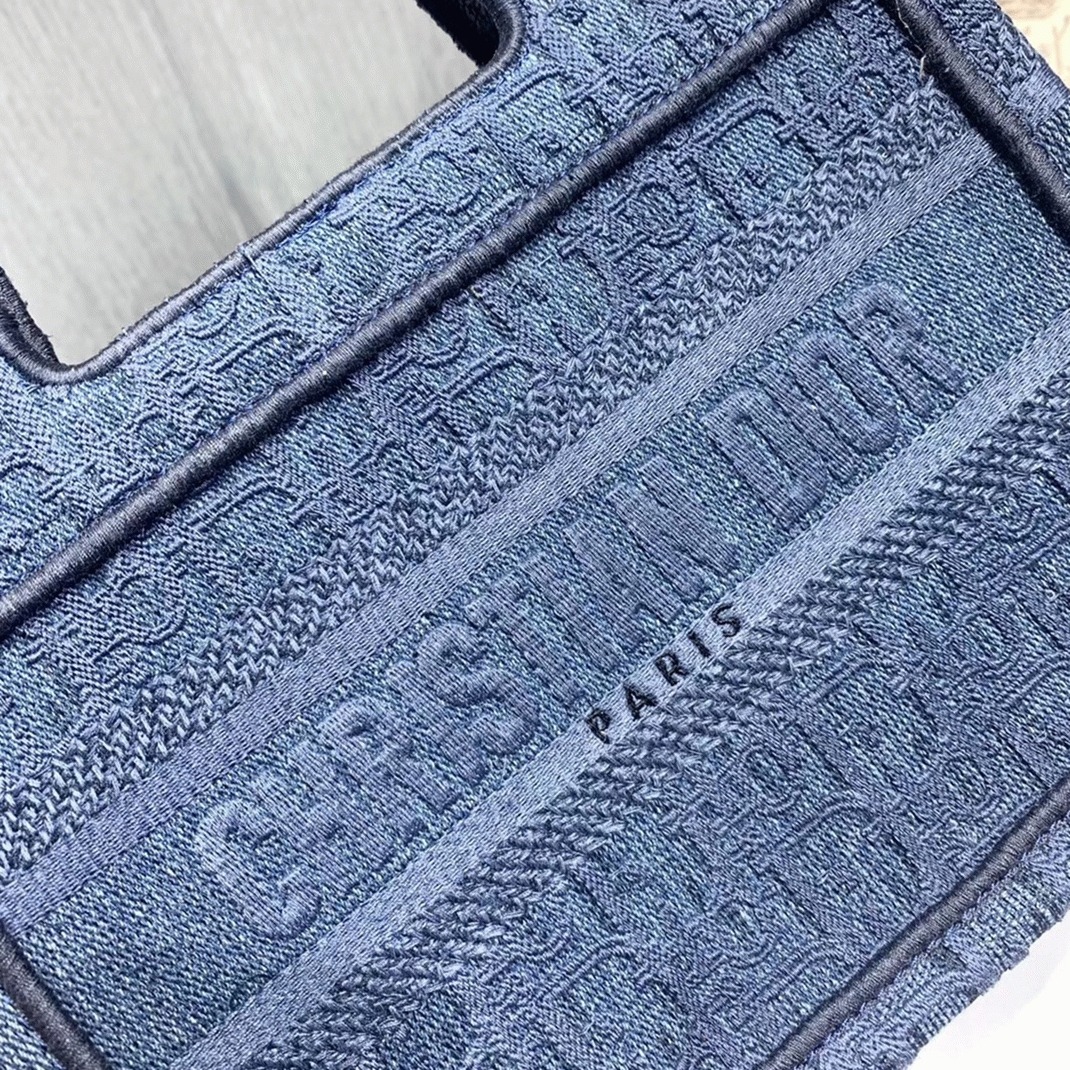d10r mini book tote bag fake in De*1m blue oblique