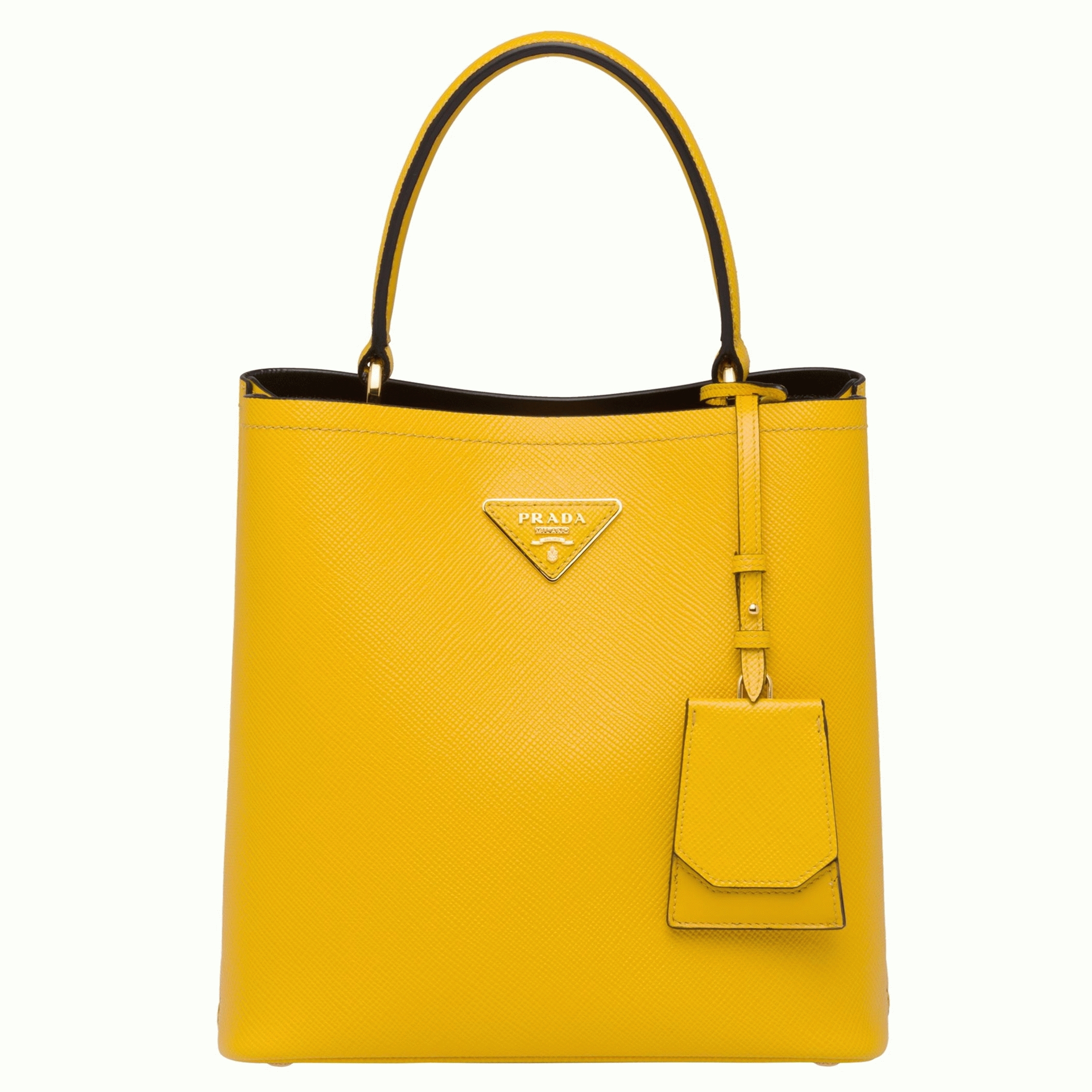 Yellow Pra*a Medium Panier Bag Fake