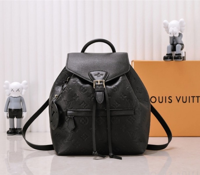 L0vis Vvtt0n Monogram Empreinte Leather Montsouris PM Backpack In Black