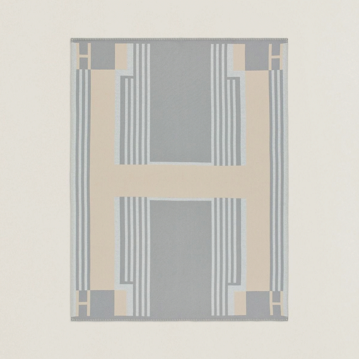 Fake H**me5 Ithaque blanket in grey wool and cashmere