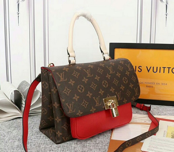 L0vis Vvtt0n Monogram Canvas Marignan Bag In Coquelicot Red