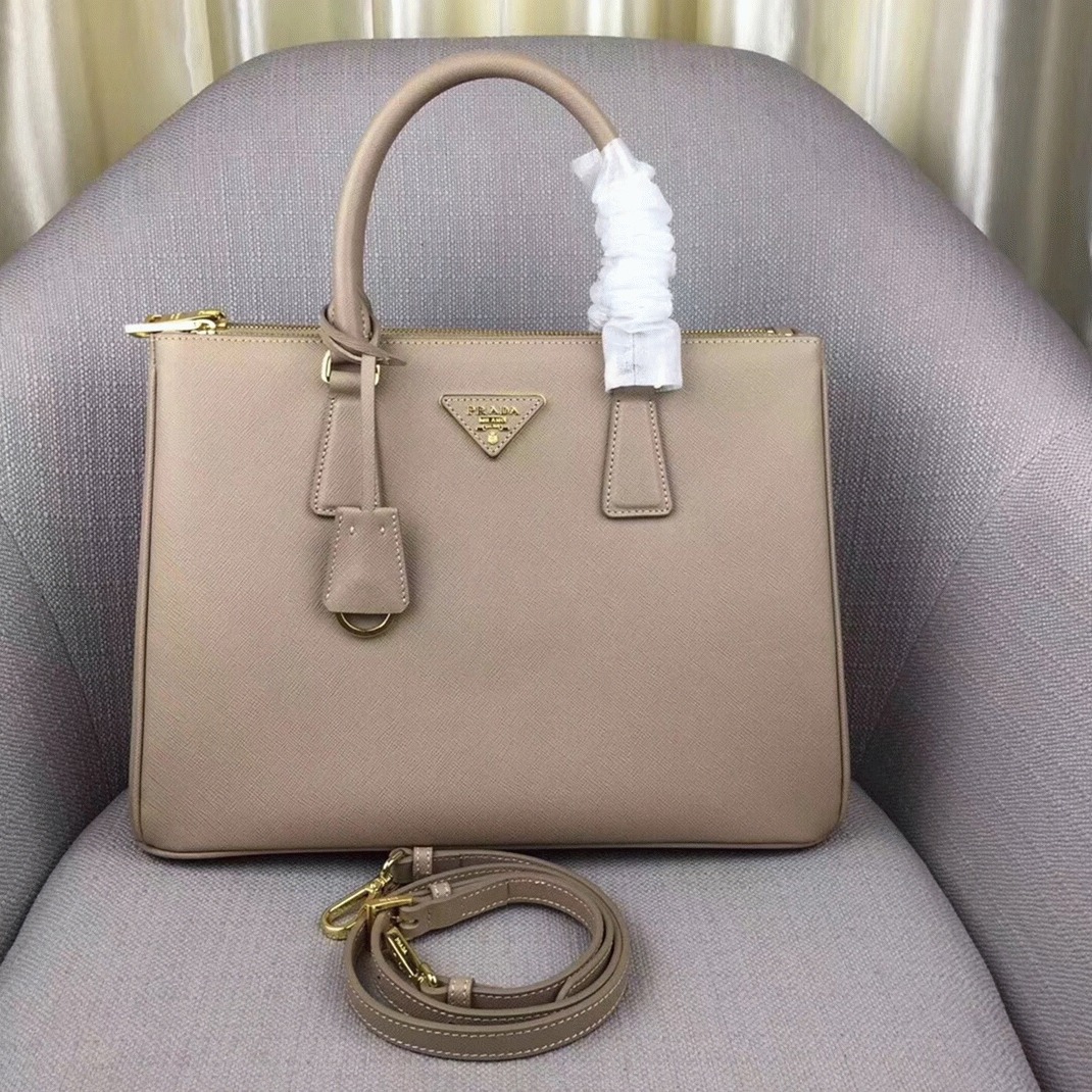 Pra*a Galleria Large Bag Fake in Grey