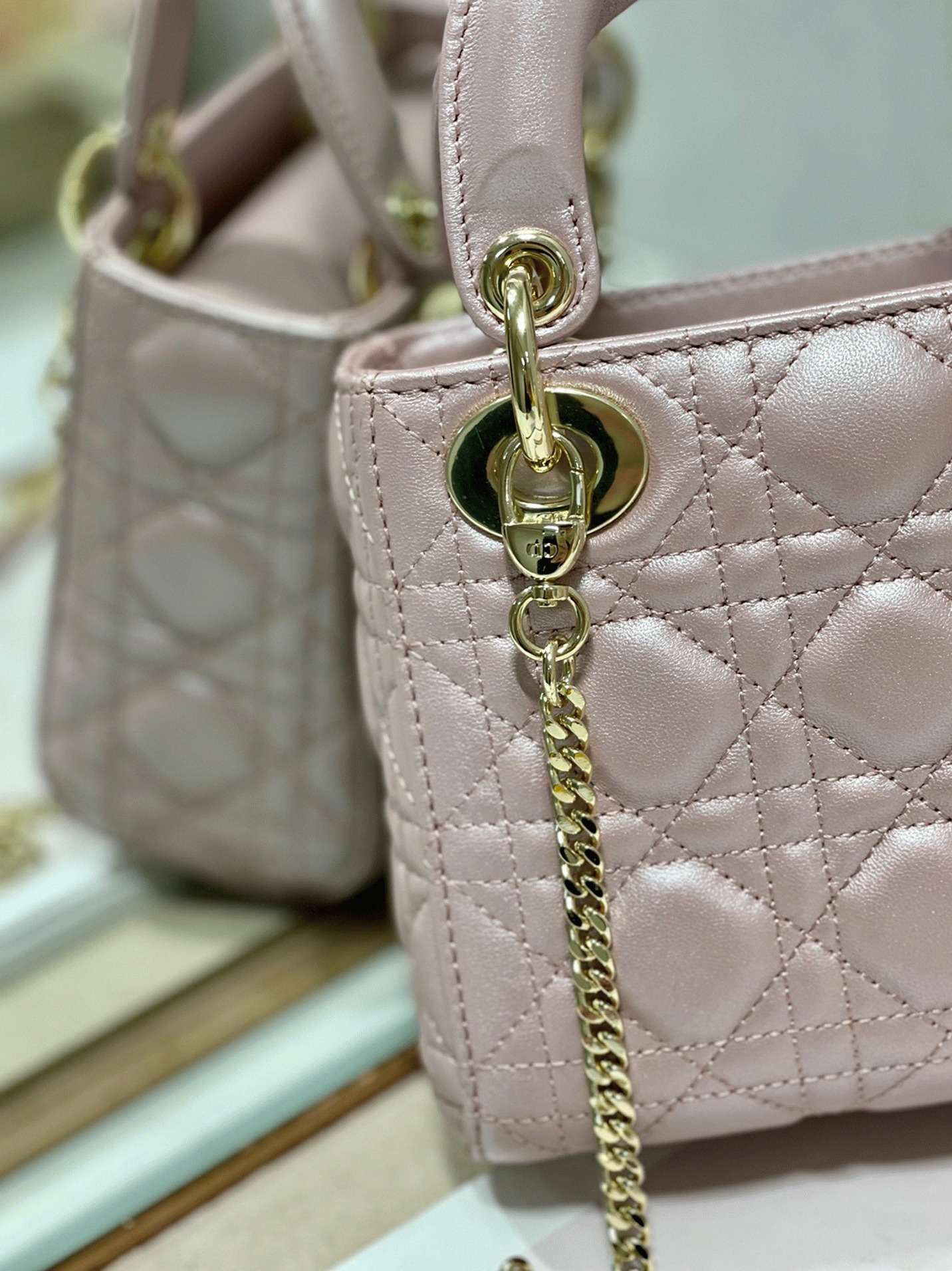 D10r Lady D10r Mini Bag Fake in Lotus Pearlescent Lambskin