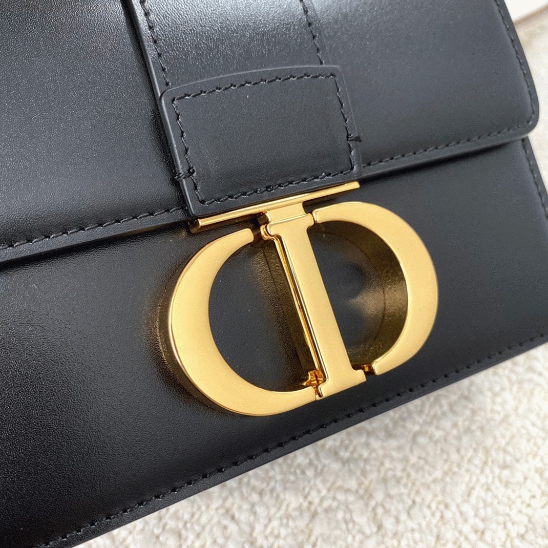 D10r 30 Montaigne Micro Bag Fake in Black Box Calfskin